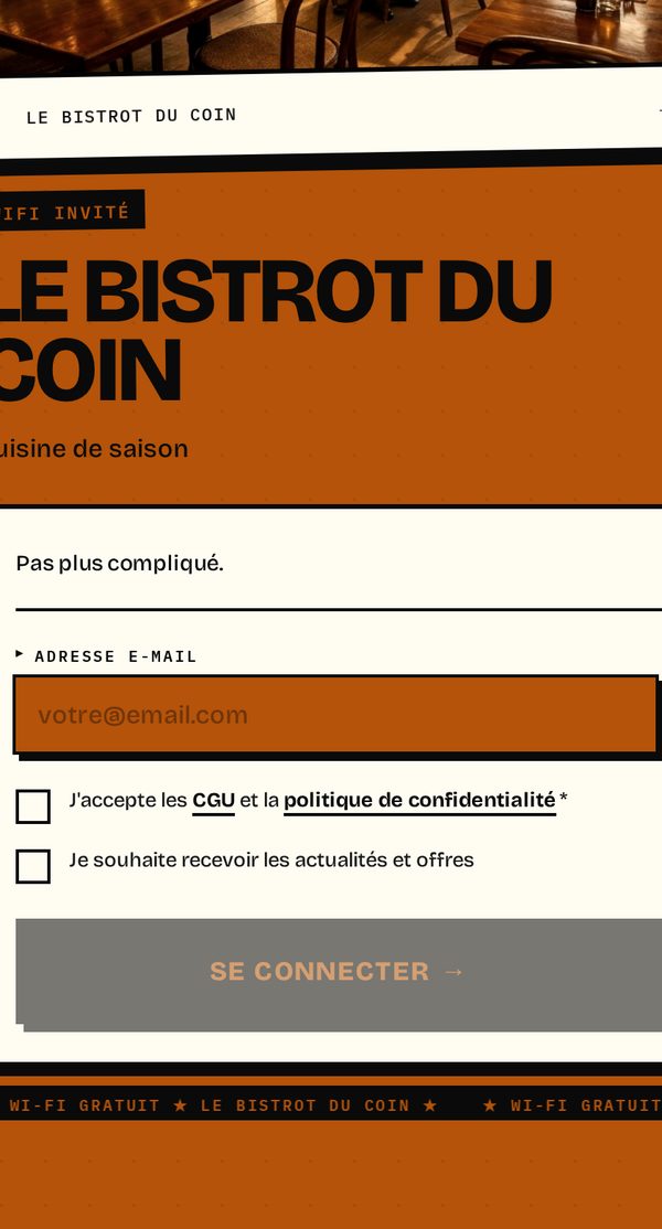 Style Statement : page de connexion WiFi vue sur un téléphone